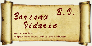 Borisav Vidarić vizit kartica